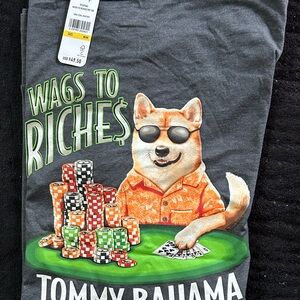 Tommy Bahama Charcoal Gray Logo Crewneck Tee with White Print